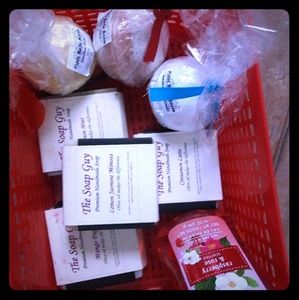 Assorted Bath bombs and assorted scented soap